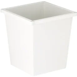 PROREGAL Viereckiger Papierkorb Aus Metall Mit Stoßecken Aus Kunststoff 27 Liter HxBxT 36,1 x 34,2 x 34,3 Weiß