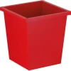 PROREGAL Viereckiger Papierkorb Aus Metall Mit Stoßecken Aus Kunststoff 27 Liter HxBxT 36,1 x 34,2 x 34,3 Rot