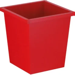 PROREGAL Viereckiger Papierkorb Aus Metall Mit Stoßecken Aus Kunststoff 27 Liter HxBxT 36,1 x 34,2 x 34,3 Rot