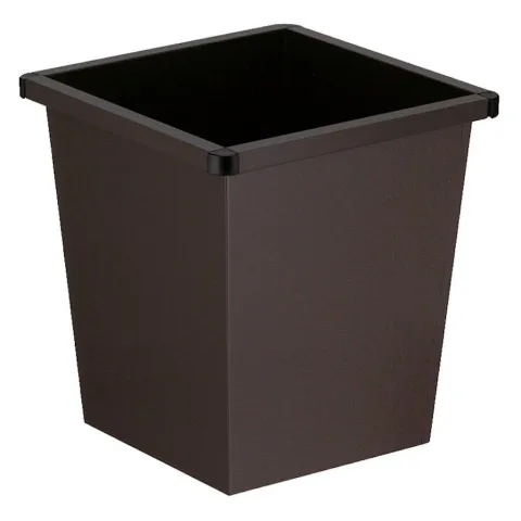 PROREGAL Viereckiger Papierkorb Aus Metall Mit Stoßecken Aus Kunststoff 27 Liter HxBxT 36,1 x 34,2 x 34,3 Schwarz