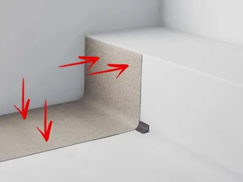 PVC Wandbschlussleiste 20 x 20 mm, Innenwinkel, Randabschlussleiste für Bodenbelag - 2 Meter