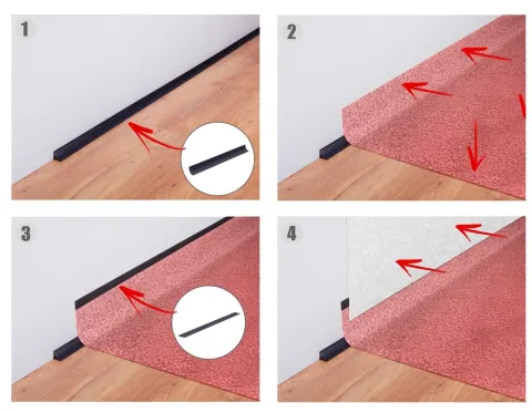 PVC Wandbschlussleiste 20 x 20 mm, Innenwinkel, Randabschlussleiste für Bodenbelag - 2 Meter