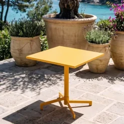 Quadratischer Bistro-Gartentisch mit klappbarer Tischplatte 70 x 70 x 72 cm - Oviala