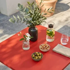 Quadratischer Bistro-Gartentisch mit klappbarer Tischplatte 70 x 70 x 72 cm - Oviala