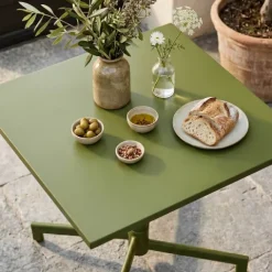 Quadratischer Bistro-Gartentisch mit klappbarer Tischplatte 70 x 70 x 72 cm - Oviala