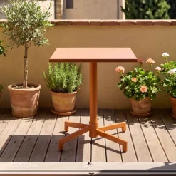 Quadratischer Bistro-Gartentisch mit klappbarer Tischplatte 70 x 70 x 72 cm - Oviala