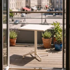 Quadratischer Bistro-Gartentisch mit klappbarer Tischplatte 70 x 70 x 72 cm - Oviala