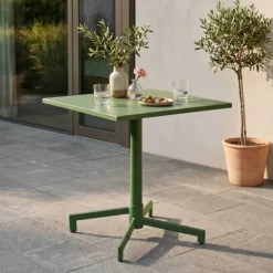 Quadratischer Bistro-Gartentisch mit klappbarer Tischplatte 70 x 70 x 72 cm - Oviala