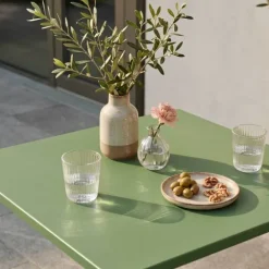 Quadratischer Bistro-Gartentisch mit klappbarer Tischplatte 70 x 70 x 72 cm - Oviala