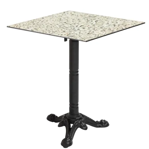 Quadratischer neigbarer Gartenbistrotisch 60 cm 4 Sitzplätze Terrazzo - Oviala