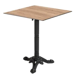 Quadratischer neigbarer Gartenbistrotisch 60 cm für 4 Personen Eiche - Oviala