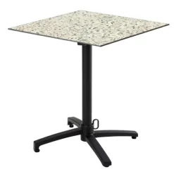 Quadratischer neigbarer Gartenbistrotisch 60 cm 4 Sitzplätze Terrazzo - Oviala