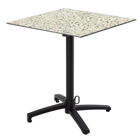 Quadratischer neigbarer Gartenbistrotisch 60 cm 4 Sitzplätze Terrazzo - Oviala