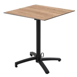 Quadratischer neigbarer Gartenbistrotisch 60 cm für 4 Personen Eiche - Oviala