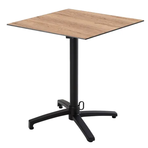 Quadratischer neigbarer Gartenbistrotisch 60 cm für 4 Personen Eiche - Oviala