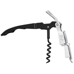 RAPIDO Kellnermesser, Sommeliermesser mit Kapselheber, Schwarz beschichtet, Hochwertiger Edelstahl