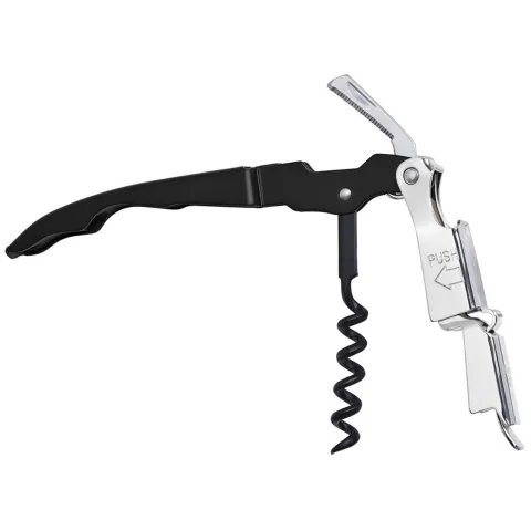 RAPIDO Kellnermesser, Sommeliermesser mit Kapselheber, Schwarz beschichtet, Hochwertiger Edelstahl
