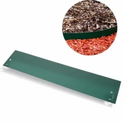Rasenkanten Metall, Beeteinfassung Höhe 13.5 cm Länge 120 cm, Beetumrandung, Grün, 1 Stück
