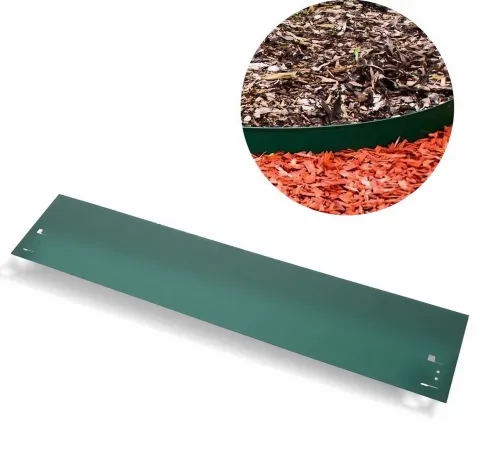 Rasenkanten Metall, Beeteinfassung Höhe 13.5 cm Länge 120 cm, Beetumrandung, Grün, 1 Stück