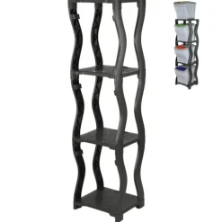 Regal für Mülleimer Set 3 und 4 Steckregal Kunststoff Haushaltsregal Kellerregal Lagerregal Garagenregal Küchenregal Keller