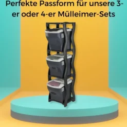 Regal für Mülleimer Set 3 und 4 Steckregal Kunststoff Haushaltsregal Kellerregal Lagerregal Garagenregal Küchenregal Keller