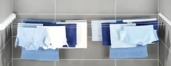 RESCH Wäscheleine ausziehbar für Wand, 4 Leinen - 14m Länge, ausziehbare Wandtrockner, automatische Wäscheleine für Camping, ausziehbarer Wäscheständer, Platzsparender Trockner, Wäschereck