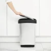 Rotho Schwingdeckeleimer Kunststoff TWIST 25 l silber weiß