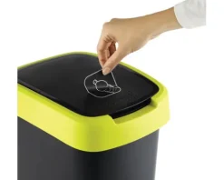 Rotho Schwingdeckeleimer Kunststoff TWIST 10 l grün