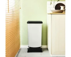 Rotho Treteimer PASO 40 Liter silber metallic