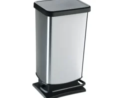 Rotho Treteimer PASO 40 Liter silber metallic