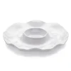 Ruffle Round Chip & Dip Platte 4er Set, 40,6 cm