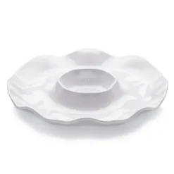 Ruffle Round Chip & Dip Platte 4er Set, 40,6 cm