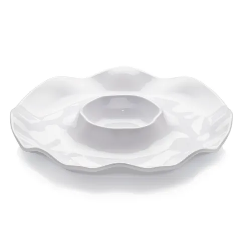 Ruffle Round Chip & Dip Platte 4er Set, 40,6 cm