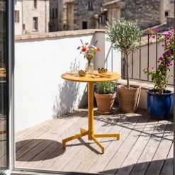 Runder Bistro-Gartentisch mit klappbarer Tischplatte 70 x 72 cm - Oviala