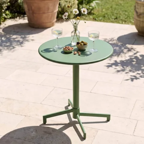 Runder Bistro-Gartentisch mit klappbarer Tischplatte 70 x 72 cm - Oviala