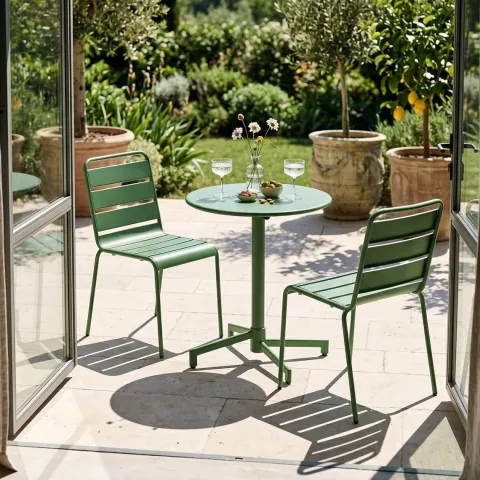 Runder Bistro-Gartentisch mit klappbarer Tischplatte 70 x 72 cm - Oviala
