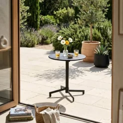 Runder Bistro-Gartentisch mit klappbarer Tischplatte 70 x 72 cm - Oviala