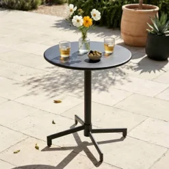 Runder Bistro-Gartentisch mit klappbarer Tischplatte 70 x 72 cm - Oviala
