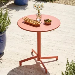 Runder Bistro-Gartentisch mit klappbarer Tischplatte 70 x 72 cm - Oviala