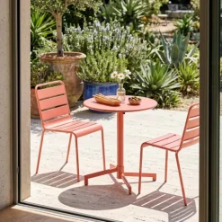 Runder Bistro-Gartentisch mit klappbarer Tischplatte 70 x 72 cm - Oviala