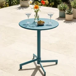 Runder Bistro-Gartentisch mit klappbarer Tischplatte 70 x 72 cm - Oviala