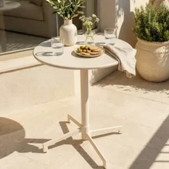 Runder Bistro-Gartentisch mit klappbarer Tischplatte 70 x 72 cm - Oviala