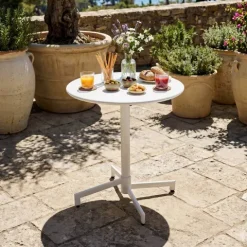 Runder Bistro-Gartentisch mit klappbarer Tischplatte 70 x 72 cm - Oviala