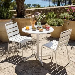 Runder Bistro-Gartentisch mit klappbarer Tischplatte 70 x 72 cm - Oviala