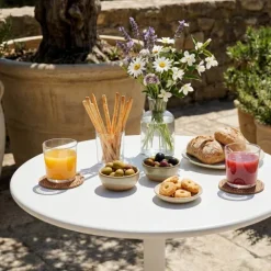 Runder Bistro-Gartentisch mit klappbarer Tischplatte 70 x 72 cm - Oviala