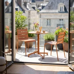 Runder Bistro-Gartentisch mit klappbarer Tischplatte 70 x 72 cm - Oviala
