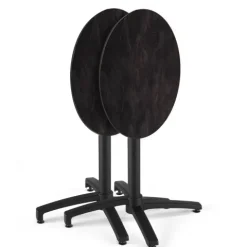 Runder neigbarer Gartenbistrotisch 70 cm 4 Sitzplätze Schiefer - Oviala