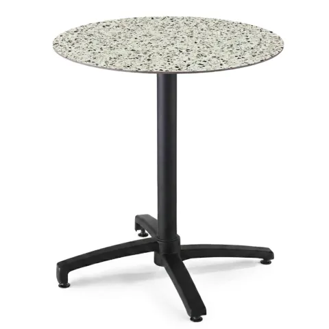 Runder neigbarer Gartenbistrotisch 70 cm 4 Sitzplätze Terrazzo - Oviala