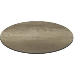 Runder neigbarer Gartenbistrotisch 70cm 4 Sitzplätze geräucherte Eiche - Oviala