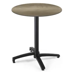 Runder neigbarer Gartenbistrotisch 70cm 4 Sitzplätze geräucherte Eiche - Oviala